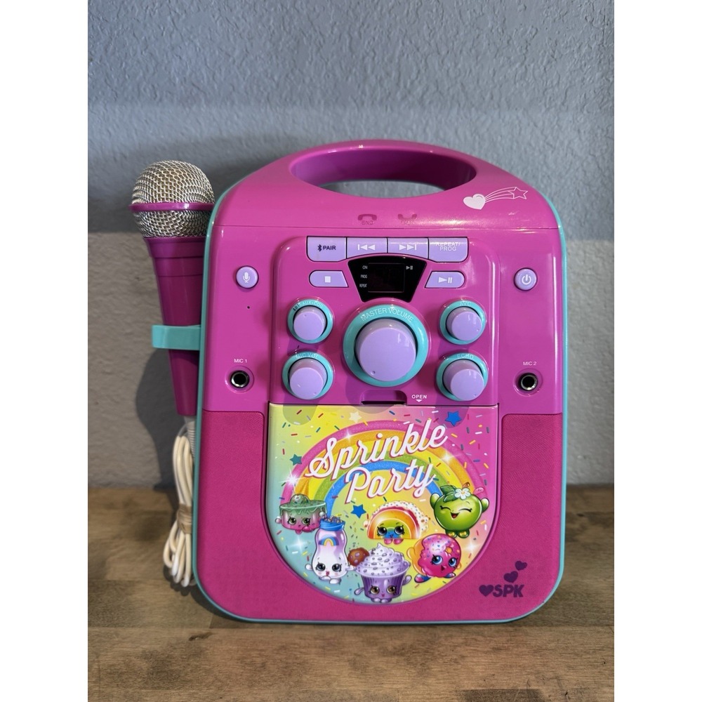 Shopkins  Singing Karaoke Machine SPK Sprinkle Party Bluetooth w Mic Untested
